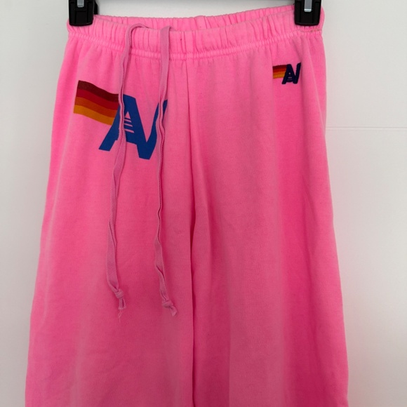Aviator Nation Logo Pink Casual Streetwear Joggers Sweatpants Sz XS - Picture 3 of 7